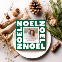 Noël Vert Typographie Contemporaine Photo Fêtes