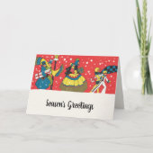 Carte Noël Vintage, Famille Victorienne (Devant)