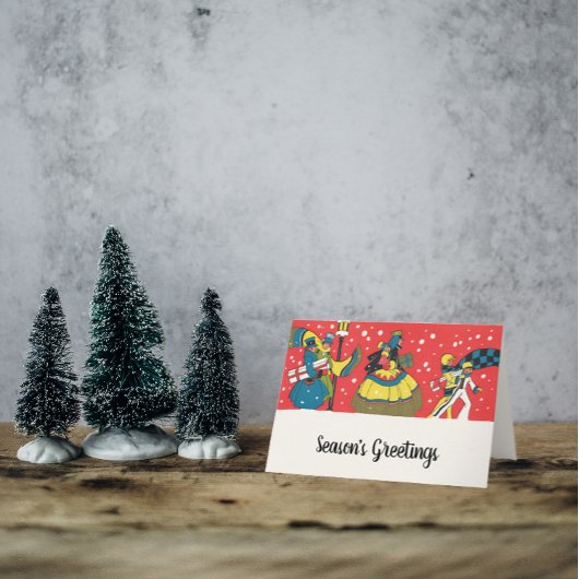 Carte Noël Vintage, Famille Victorienne