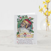 Carte Noël vintage Gnome (Fleur jaune)