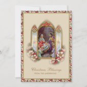 Carte Noël vintage Jésus Marie Joseph Floral (Devant)