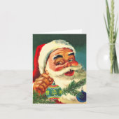 Carte Noël Vintage, Merci du Père Noël Rétro (Devant)