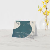 Carte Noël Vintage, Oiseaux d'Hiver (Fleur jaune)