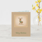 Carte Noël vintage Reindeer (Fleur jaune)