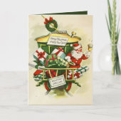 Carte Noël vintage rétro Père Noël (Devant)