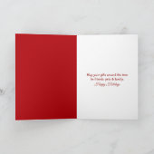 Carte Noël Weimaraner Chien Avec Nœud Rouge (Intérieur)