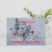 Carte Noël Wesołych świąt en polonais (Debout devant)
