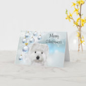 Carte Noël Westie (Fleur jaune)