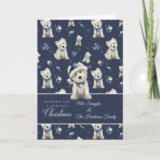 Carte Noël Westie blanc (Devant)