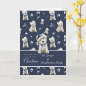 Carte Noël Westie blanc (Fleur jaune)