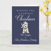Carte Noël Westie blanc (Fleur jaune)