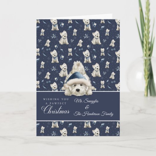Carte Noël Westie blanc (Devant)