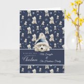 Carte Noël Westie blanc (Fleur jaune)