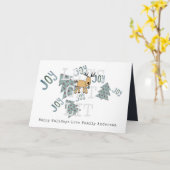 Carte Noël Whimsical Personnalisé Rinder Rustique (Fleur jaune)