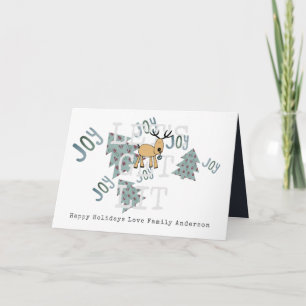 Carte Noël Whimsical Personnalisé Rinder Rustique
