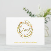 Carte *~* NOEL Wreath Corporate Business Holiday Card (Debout devant)