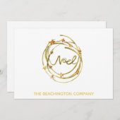 Carte *~* NOEL Wreath Corporate Business Holiday Card (Devant / Derrière)
