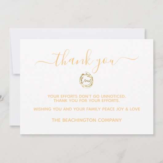 Carte *~* NOEL Wreath - Office Business Holiday Card (Dos)