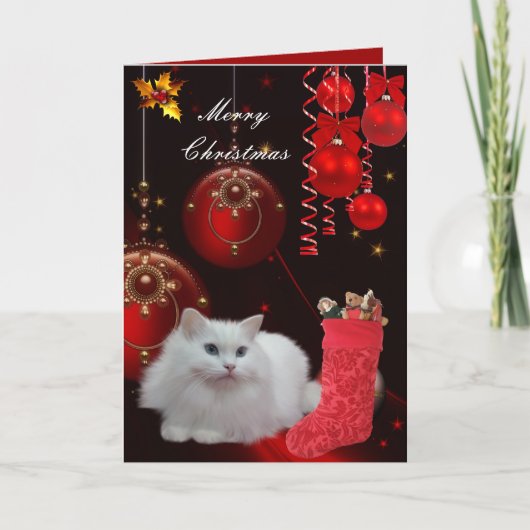 Carte Noël Xmas Chat (Devant)
