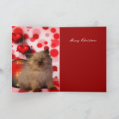 Carte Noël Xmas Chat Chapeau Cœurs (Intérieur)