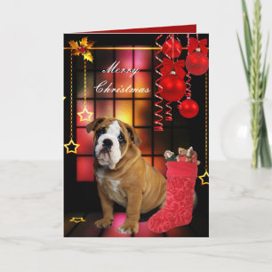 Carte Noël Xmas Chien Chiot