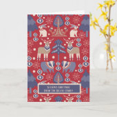 Carte Noëls de Noël scandinave cerfs de bois (Fleur jaune)