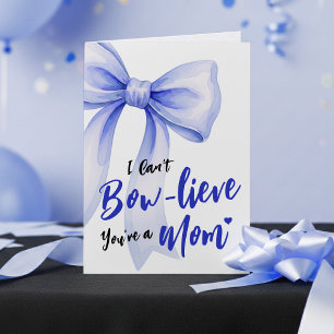 Carte Nœud Bleu Mignon Nouvelle Maman Drôle Bonne Fête d