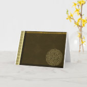 Carte Noeud celtique brun foncé avec accent or (Fleur jaune)