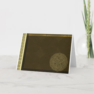 Carte Noeud celtique brun foncé avec accent or