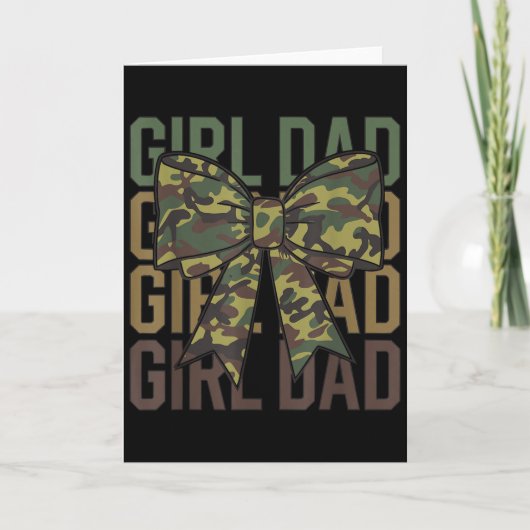 Carte Noeud Coquette Papa De Fille Camo Camouflage Papa (Devant)