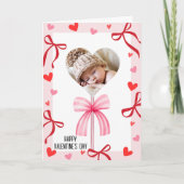 Carte Nœud Coquette Rose & Photo de Sucette, Saint-Valen (Devant)