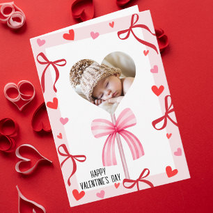 Carte Nœud Papillon Coquette Rose & Photo de Sucette, Sa
