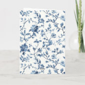 Carte Noeud Papillon Floral Bleu Blanc Anniversaire (Dos)