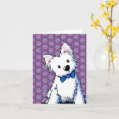 Carte Nœud papillon Westie (Fleur jaune)
