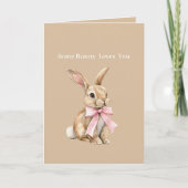 Carte Nœud Rose Crème Some Bunny Vous Aime (Devant)