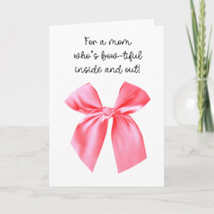 Carte Nœud rose Joyeuse fête des Mères