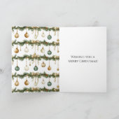 Carte Noeuds Bruns Rustiques Crème Vert Noël (Intérieur)