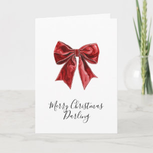 Carte Noeuds Rouges Chic Noël