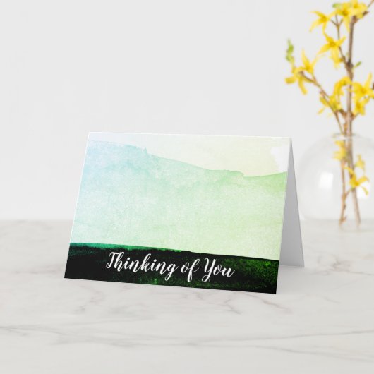 Carte Noir abstrait moderne de vert de menthe (Fleur jaune)