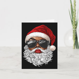 Carte Noir-Africain Père Noël Face à Noël Joyeux