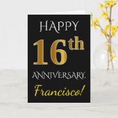 Carte Noir, anniversaire de mariage d'or de Faux 16ème + (Fleur jaune)