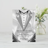 Carte Noir avec Argent sur Champagne Soie Bachelor Party (Debout devant)