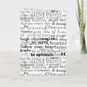 Carte Noir Blanc Inspiration Mots Noël (Dos)