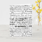 Carte Noir Blanc Inspiration Mots Noël (Fleur jaune)