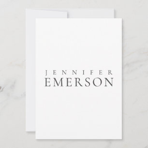 Carte Noir blanc minimaliste moderne simple