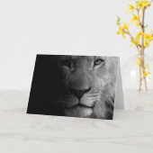 Carte Noir Blanc Motivation Leadership Lion Portrait (Fleur jaune)