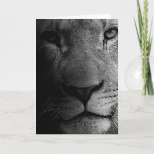 Carte Noir Blanc Motivation Leadership Lion Portrait