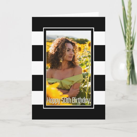 Carte Noir blanc rayé 50e anniversaire (Devant)