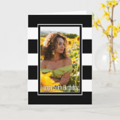 Carte Noir blanc rayé 50e anniversaire (Fleur jaune)