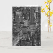 Carte Noir blanc rouge New York City Skyline (Fleur jaune)